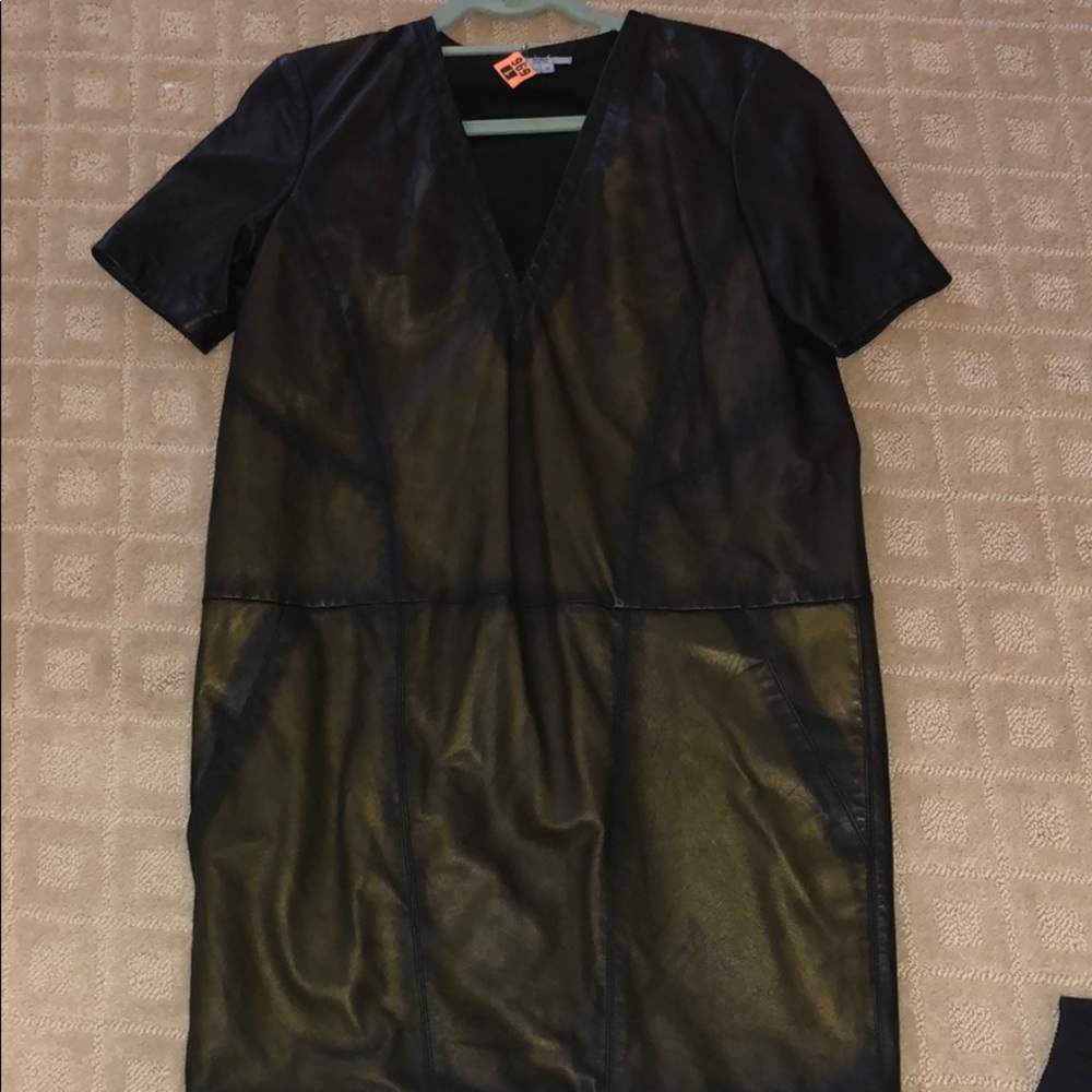 Helmut Lang leather dress